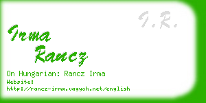 irma rancz business card